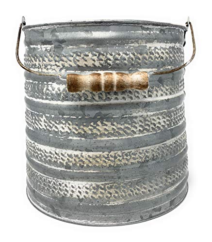  Embossed Metal Bucket Large Utensil Holder Organizer