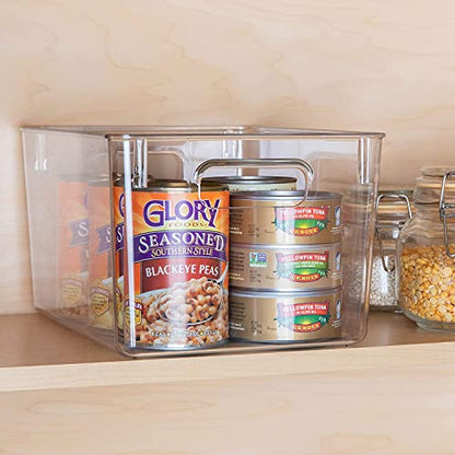  Pantry Organizer And Storage Bins, Clear Cabinet Organizers And Storage For Kitchen, Pantry, Cabinets, Countertops, For Storing Packets, Spices, Sauce, Snacks, Cans, (Pack Of 4)