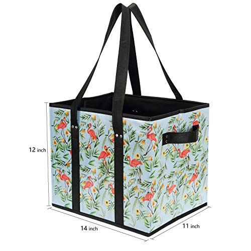  Reusable Grocery Bags Set Durable Heavy Duty Tote Bag Collapsible Grocery Shopping Box Bag With Reinforced Bottom