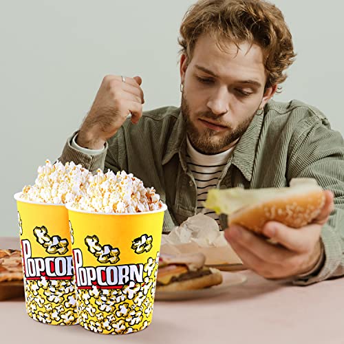  25 Pack 32oz Paper Popcorn Boxes Popcorn Containers Popcorn Buckets Disposable Pop Corn Tubs For Party And Movie