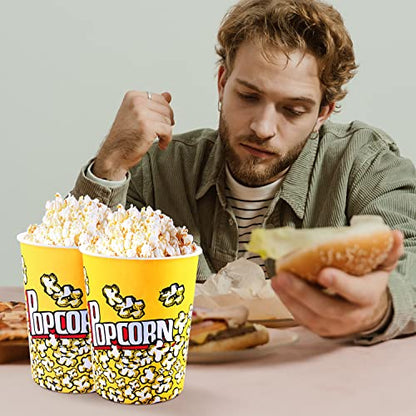  25 Pack 32oz Paper Popcorn Boxes Popcorn Containers Popcorn Buckets Disposable Pop Corn Tubs For Party And Movie