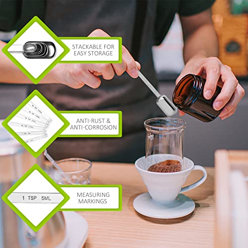  1 Teaspoon(1Tsp | 5 ML | 5 Cc | 1/3 Tablespoon) Single Measuring Spoon, Stainless Steel Individual Spoons, Long Handle Spoons Only
