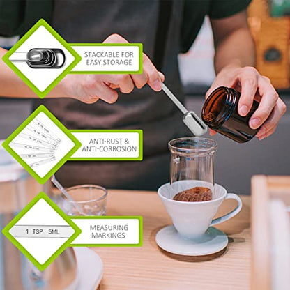  1 Teaspoon(1Tsp | 5 ML | 5 Cc | 1/3 Tablespoon) Single Measuring Spoon, Stainless Steel Individual Spoons, Long Handle Spoons Only