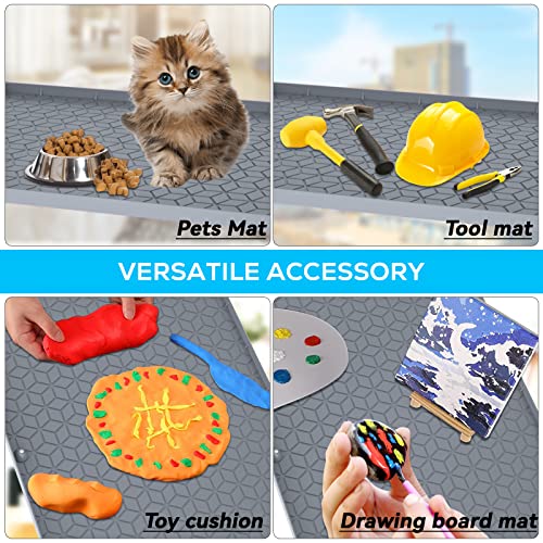  Under Sink Mat For Kitchen, 34"x22" Silicone Waterproof Under Sink Shelf Liner, Flexible Sink Cabinet Organizer Tray, Hold Up To 3.3 Gallons Liquid, Sink Protector Tray With Drain Hole Easy To Clean