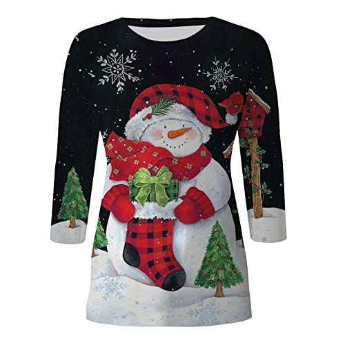  Sweatshirts For Women Loose Fit Cute Loose Tops Sweatshirts Long Sleeve Fashion Christmas Print Pullover Top Fall