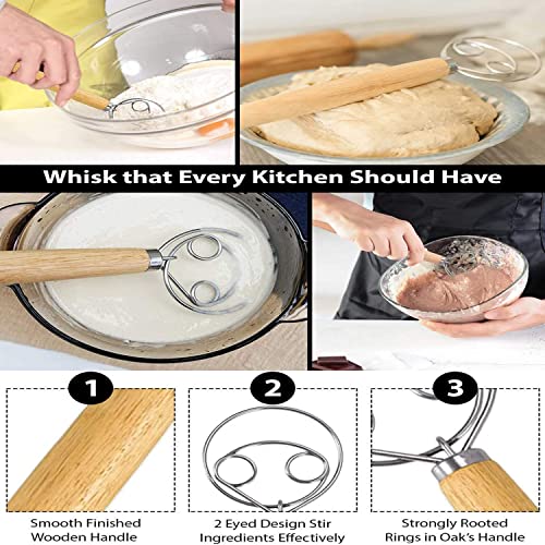  Anneton Bread Proofing Basket Set-A Complete Sourdough Proofing Basket Kit Of 9 Inch Round And 10 Inch Oval Bread Baskets With Cloth Liners Dough Scrapers Dough Whisk Bread Lame And Cleaning Brush
