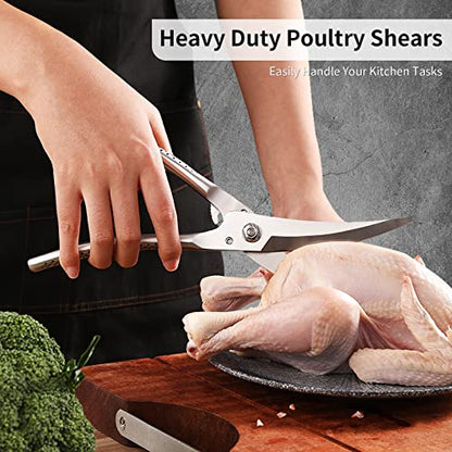  Itchen Scissors, Heavy Duty Poultry Shears Professional Kitchen Shears With Lock, Dishwasher Safe Stainless Steel Never Rust Shears For Chicken, Turkey, Meat, Fish, Seafood, Vegetables