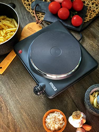  MUSA Countertop Electric Hot Plate Or Single Burner With Power Indicator Lights, Black