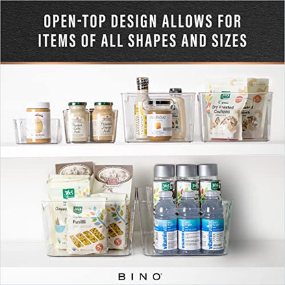  | Plastic Storage Bins, Large | The SOHO Collection | Multi-Use Organizer Bins | Built-in Handles | BPA-Free | Pantry Organization | Home Organization | Fridge Organizer | Freezer Organizer