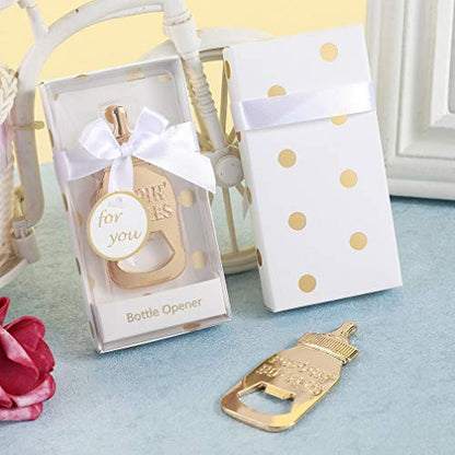  24 Pack Bottle Openers For Baby Shower Favors Gifts, Bridal Baby Shower Decorations Souvenirs, Poppin Bottle Openers With Exquisite Gifts Box Used For Baby Shower Party Favor(New White)