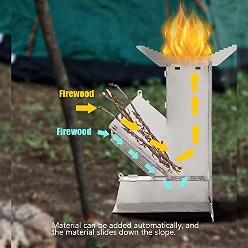  Rocket Stove - Portable, Durable, Convenient Stainless Steel Detachable Backpacking Stove