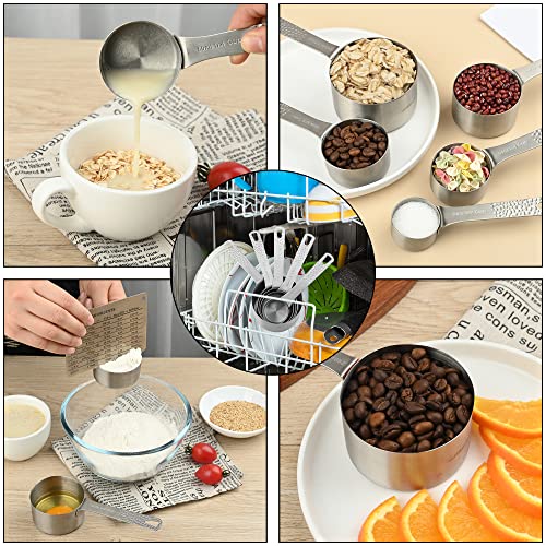  Measuring Cups, Measuring Cups And Spoons Set, 6 Measuring Spoons Set And 5 Measuring Cup Set, Stainless Steel Measuring Cups, Metal Measuring Cups, Mini Teaspoon Measuring Spoons Equivalents