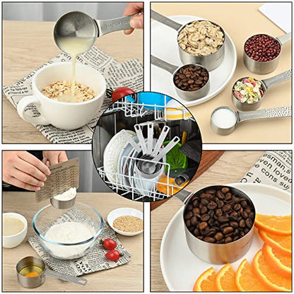  Measuring Cups, Measuring Cups And Spoons Set, 6 Measuring Spoons Set And 5 Measuring Cup Set, Stainless Steel Measuring Cups, Metal Measuring Cups, Mini Teaspoon Measuring Spoons Equivalents