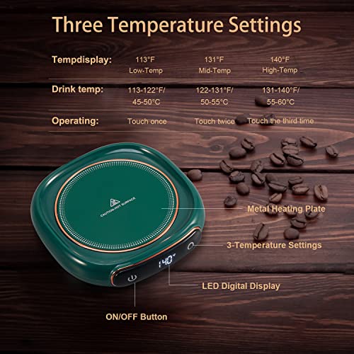  Coffee Mug Warmer & Cute Cat Mug Set, Beverage Cup Warmer For Desk Home Office With Three Temperature Up To 140℉/ 60℃, Coffee Warmer For Cocoa Milk Tea Water Candle, 8 Hours Auto Shut Off