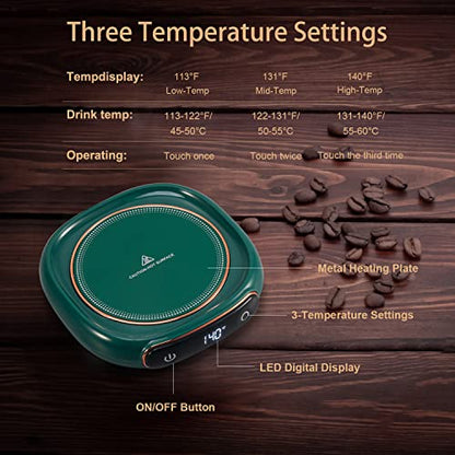  Coffee Mug Warmer & Cute Cat Mug Set, Beverage Cup Warmer For Desk Home Office With Three Temperature Up To 140℉/ 60℃, Coffee Warmer For Cocoa Milk Tea Water Candle, 8 Hours Auto Shut Off