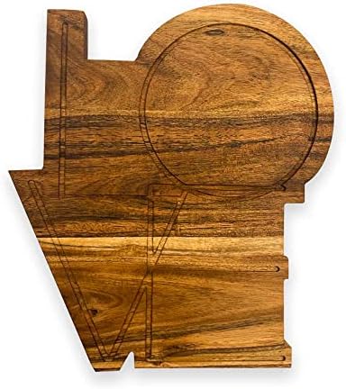 Organic Acacia Kitchen Cutting Chopping Board Platter Wine Holder With Handles For Butcher Block Cheese And Vegetables Fruit & Salad (Butterfly Board 11"L X 13"W)