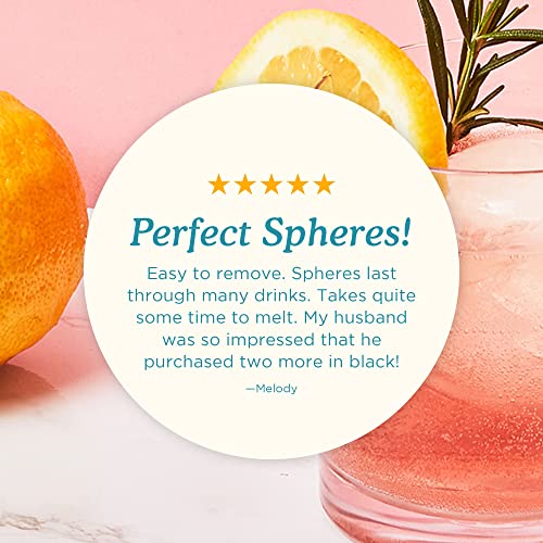  Set Of 2 Silicone Ice Sphere Molds, Stackable 2.5-Inch Ice Ball Maker, Keep Drinks Colder Longer With Less Dilution, Leak-free, Easy-Release, Black