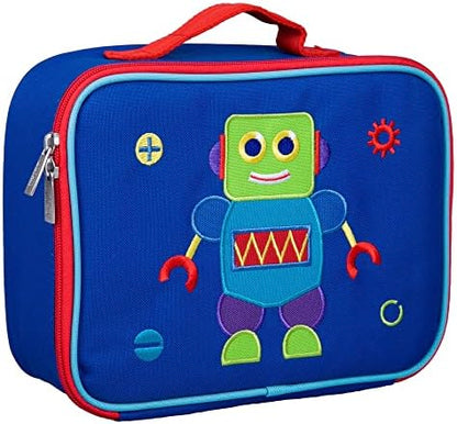  Kids Insulated Embroidered Lunch Box Bag For Boys & Girls, Measures 10 X 7.5 X 4 Inches Lunch Box For Kids, Ideal For Packing Hot Or Cold Snacks For School & Travel (Robot)
