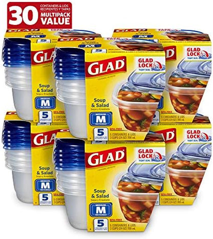  Ware Deep Dish Food Storage Containers | Large Rectangle Food Storage, Food Containers Hold Up To 64 Ounces Of Food | Glad Containers With Glad Lock Tight Seal, 3 Count