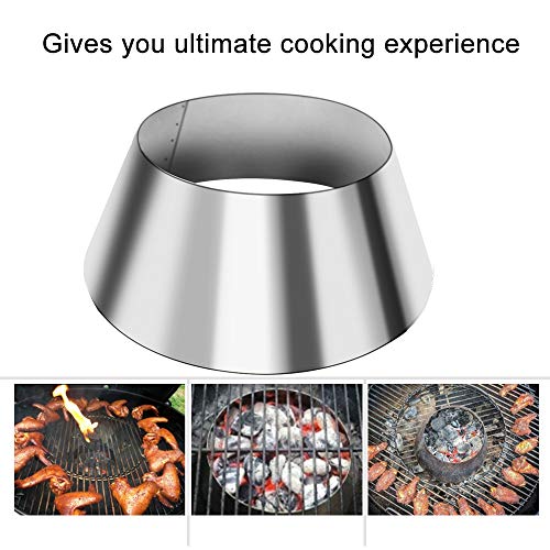  BBQ Whirlpool For Weber Kettle 22/26.75 WSM Smokey Mountain, XL Kamado,XL Big Green Egg, Stainless Steel Barbecue Charcoal Grill Accessories,Medium Size