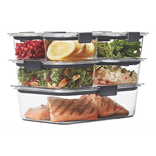 Rubbermaid Brilliance Leak-Proof Food Storage Containers With Airtight Lids, Set Of 7 (14 Pieces Total) | BPA-Free & Stain Resistant