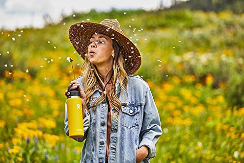 Hydro Flask Water Bottle - Stainless Steel & Vacuum Insulated - Wide Mouth 2.0 With Leak Proof Flex Cap - 32 Oz, Sunflower