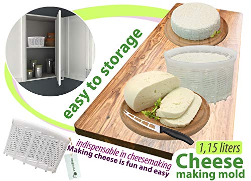  Basic Cheese Form, Soft & Hard Cheeses Hard Cheese Mold Butter Punched Making Form 1.15 Liters