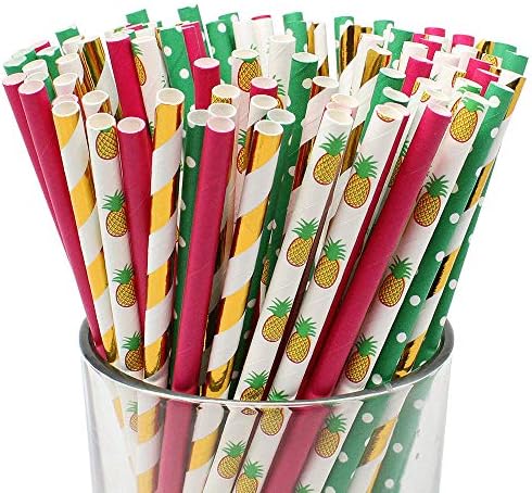  Premium 100pcs Disposable Drinking Paper Straws (Lemonade Stand)
