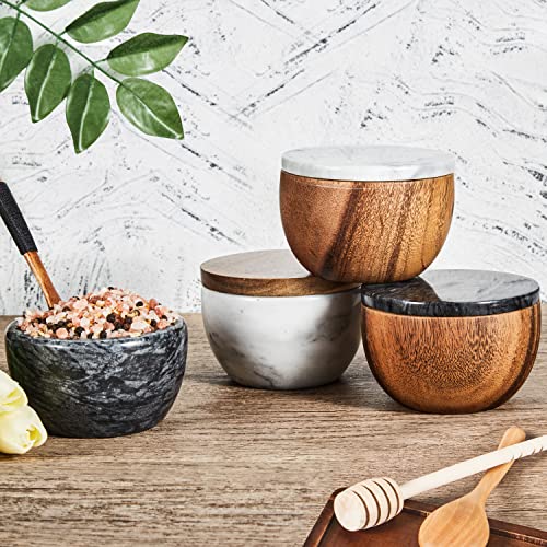  4Pcs Marble Salt Box Cellar