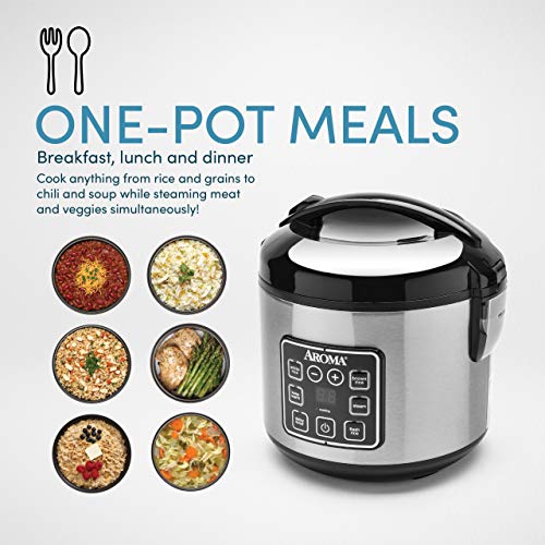 RC-914SBD Digital Cool-Touch Rice Grain Cooker And Food Steamer, Stainless, Silver, 4-Cup (Uncooked) / 8-Cup (Cooked)