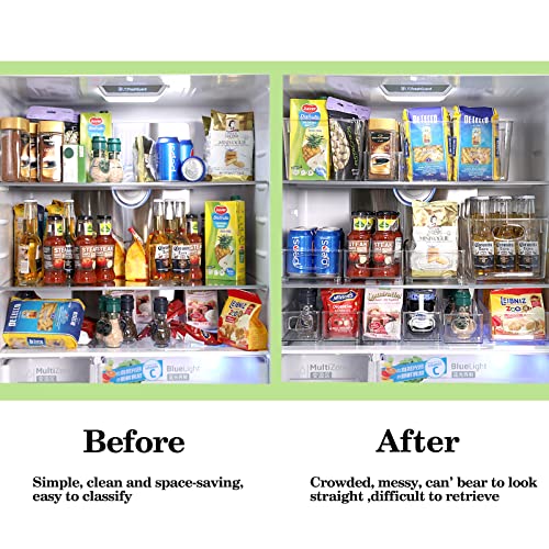  Clear Fridge Organizer Bins Set - 10 Piece Plastic Refrigerator Organizers And Storage Bins, Clear Freezer Storage Bins, Fridge Organization Bins, Snack Organizer Fridge Bins With Handle For Freezer