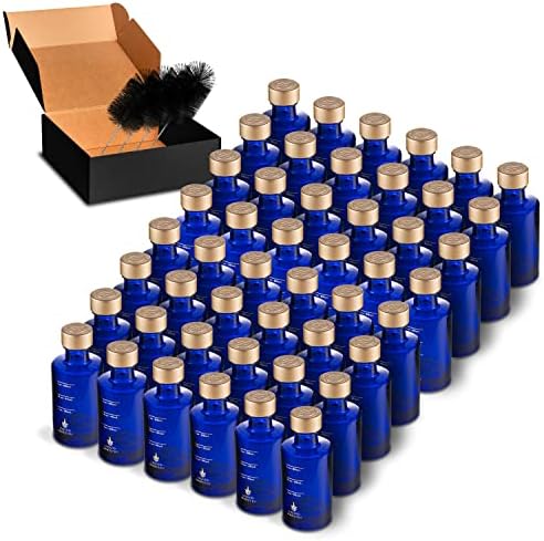  (12-pack) 2.4oz / 70mL Glass Small Sample Bottles Clear Color With Capacity Markings, Lids, And Brush | 2 Oz+ Leak Proof & Perfect For Whiskey, Oils, Travel, Juice, & More