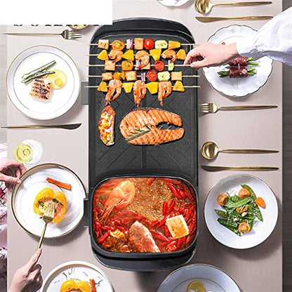  ALONCEtg Stockpots Multi Functional Hot Pot, Electric Hot Pot, Household Barbecue Pot, Electric Barbecue Pan, Non Stick Electric Barbecue Pan