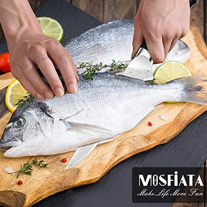 6" Boning Knife, Sharp Kitchen Cooking Knife With Finger Guard And Knife Sharpener, German High Carbon Stainless Steel EN1.4116 Chef’s Knife With Micarta Handle And Gift Box