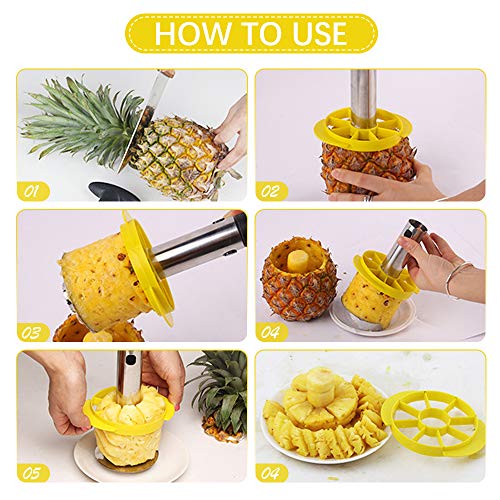  Pineapple Slicer Corer, [Upgraded] 304 Stainless Steel Pineapple Cutter Pineapple Corer Slicer Tool For Home And Kitchen