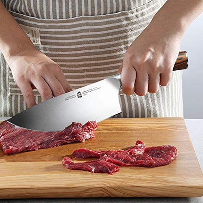  Herb Rocking&Salad Knife- Vegetable Cleaver - High Carbon German Stainless Steel Kitchen Knife - Pakkawood Handle Veggie Chopper - Luxurious Gift Box Included - 7 Inch - Fiery Phoenix Series