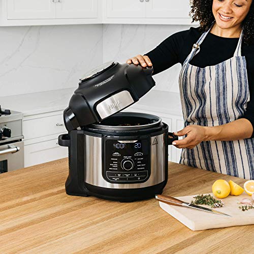 Ninja INJA FD401 Foodi 8-qt. 9-in-1 Deluxe XL Cooker & Air Fryer-Stainless Steel Pressure Cooker, 8-Quart, (Renewed)
