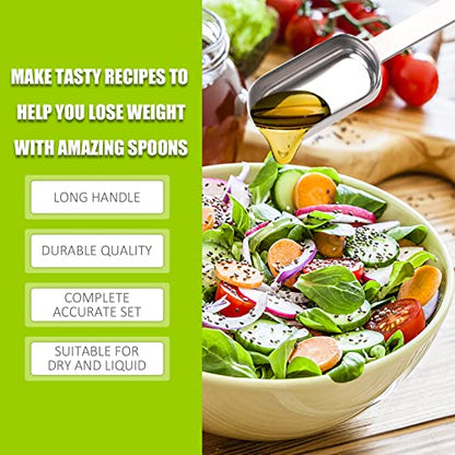 1 Teaspoon(1Tsp | 5 ML | 5 Cc | 1/3 Tablespoon) Single Measuring Spoon, Stainless Steel Individual Spoons, Long Handle Spoons Only