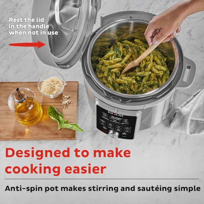  Duo Plus, 6-Quart Whisper Quiet 9-in-1 Electric Pressure Cooker, Slow Cooker, Rice Cooker, Steamer, Sauté, Yogurt Maker, Warmer & Sterilizer, Free App With 1900+ Recipes, Stainless Steel