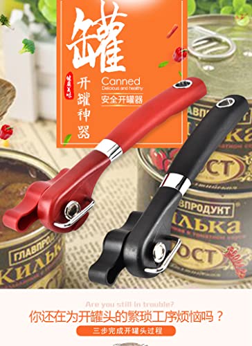 GENERIC Cut Safe Can Opener Manual Can Opener Smooth Edge Heavy Duty Handheld Side Cut Can Opener Ergonomic Smooth Edge Food Grade Stainless Steel Cutting Can Opener For Home Kitchen & Restaurant (2 Packs)