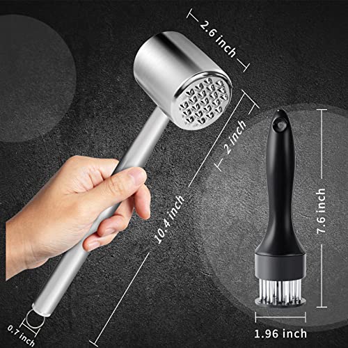  ChefVille MT02 2-in-1 Meat Tenderizer Tool, Meat Mallet, Meat Tenderizer Hammer For BBQ, Chicken, Steak, Fish
