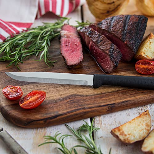  Ada Cutlery Utility Steak Knife With Black Stainless Steel Handle Pack Of 2