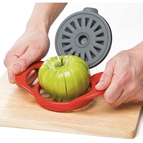  PWorks By Progressive Dishwasher Safe 16-Slice Thin Apple Slicer And Corer With Attached Safety Cover