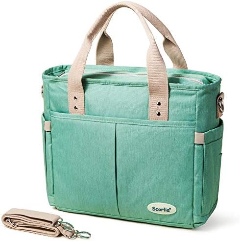  Insulated Lunch Bag, Extra Large Lunch Tote Bag With Removable Shoulder Strap, Durable Reusable Cooler Lunch Box Bag With Side Pockets, Tall Drinks Holder For Women Men Work, Black