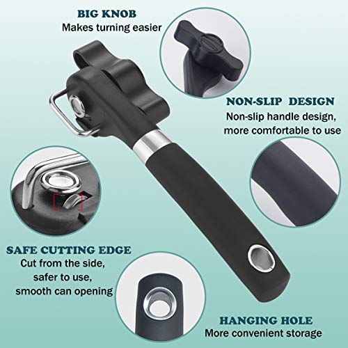  Can Opener Manual [Smooth Edge],Durable Safety Ergonomic Handle Aid Rated Can Openers Top For Restaurant &Kitchen