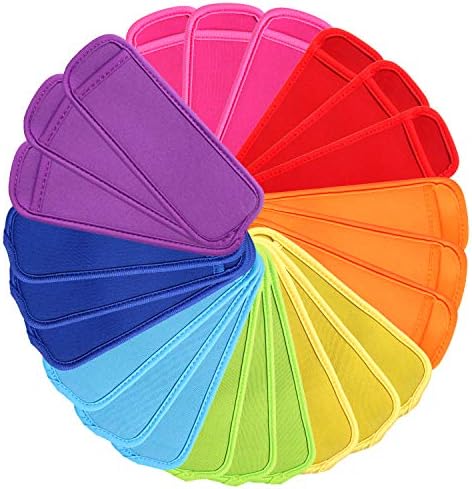  24 Pack Reusable Popsicle Bags Ice Pop Sleeves Antifreezing Sleeves,8 Colors