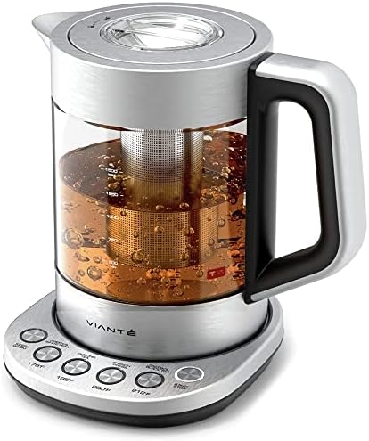 Hot Tea Maker Electric Glass Kettle With Tea Infuser And Temperature Control. Automatic Shut Off. Brewing Programs For Your Favorite Teas And Coffee.