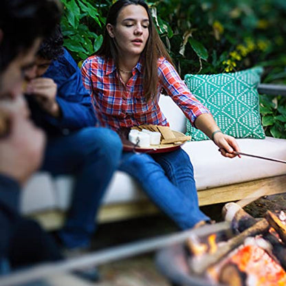  Marshmallow Roasting Sticks | Set Of 4 Extra Long Retractable Campfire Sticks | Protect Kids With Insulated Handles | Extendable Smore & Hot Dog Skewers | Heavy Duty Metal Camping Accessory