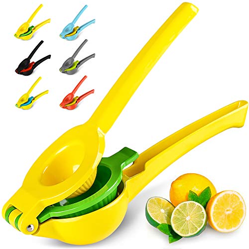  Metal 2-In-1 Lemon Lime Squeezer - Hand Juicer Lemon Squeezer - Max Extraction Manual Citrus Juicer