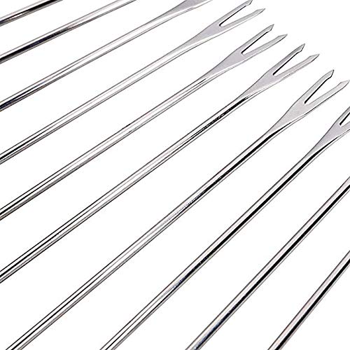  6 Pack Color Coding Cheese Fondue Forks, Stainless Steel Fruit Fondue Forks, 9.5 Inch